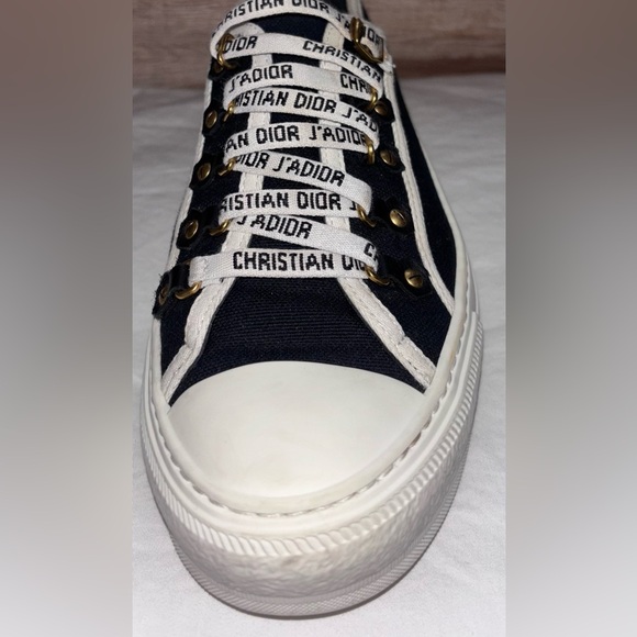 Christian Dior WalkN Dior Black Canvas Monochrome Women's Sneakers SZ 9 - Picture 7 of 13